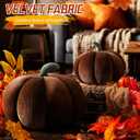 Yookeer 2 Pcs Fall Pumpkin Pillows, Corduroy 3D Simulated Pumpkin Throw 7'' and 11'' Soft Autumn Decorative Sofa Cushion for Thanksgiving Halloween Christmas Bedroom Home Decor(Brown)