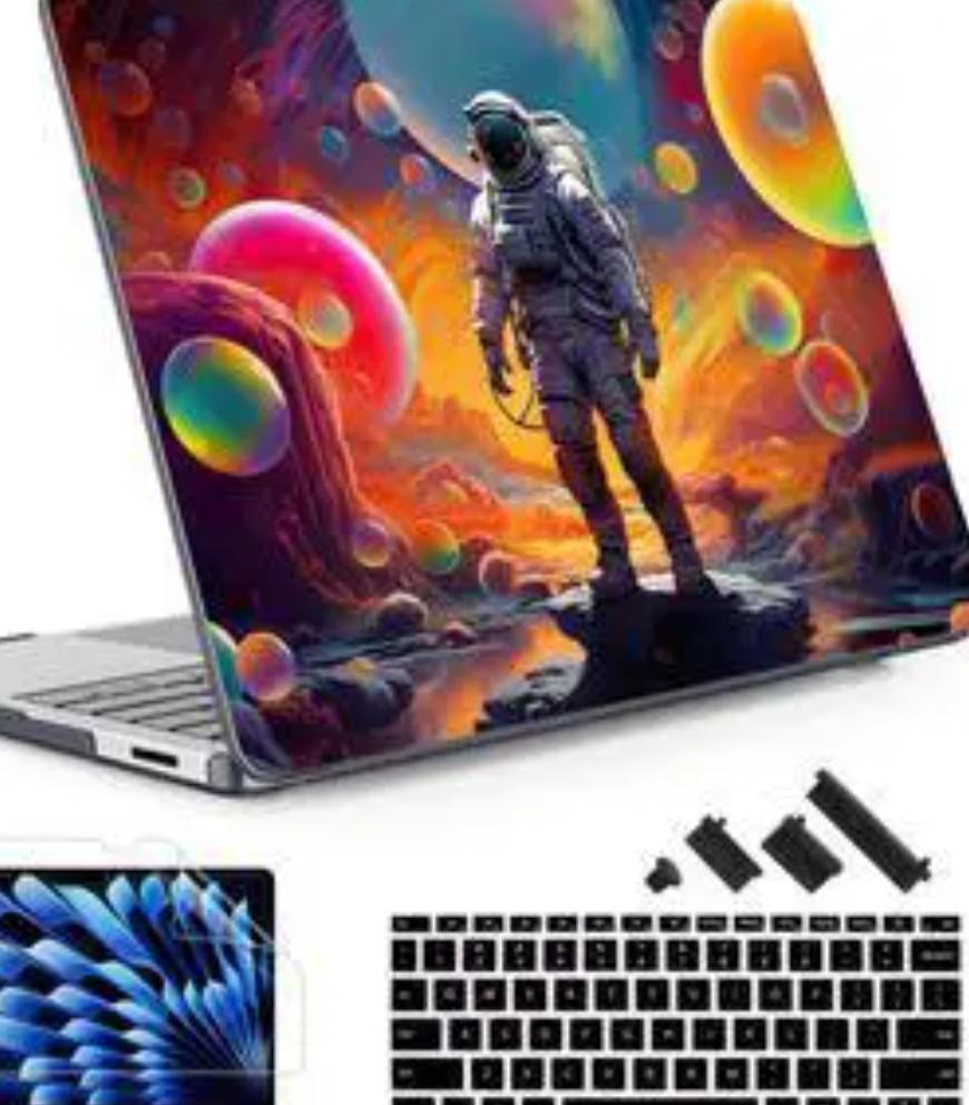 May Chen Case ONLY Compatible for 2024+ 13.8" Microsoft Surface Laptop 7 Windows PC with ARM CPU and AI-Powered Copilot+, Plastic Hard Shell Case with Keyboard Cover, Astronaut