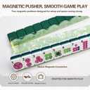 Mahjong Racks with Magnetic Pushers, 4 Pack Acrylic American Mahjong Tile Racks with Scalloped Wave Edge Pusher, 20 Inch Glossy Tile Holders and Tabletop Game Organizer Accessories for Mahjong Lovers