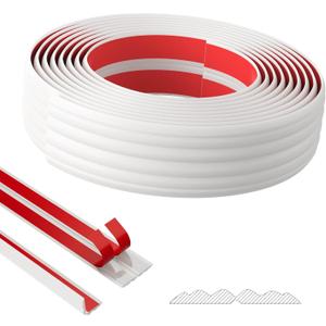 Duzzy Wall Corner Protector Trim, 20 Feet Flexible Inside & Outside Guard, Peel and Stick Molding, Self-Adhesive Strip for Wall Edge, Ceiling, Door Frames, Countertop (White)