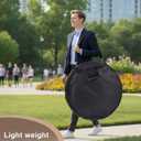Sanwuta Crokinole Board Carrying Case 33 Inch Universal with Hook and Loop Pocket and Adjustable Strap Fits Octagonal Board Tabletop Game Bag