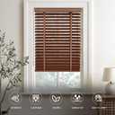 Wood Blinds for Indoor Windows, 2" Slats Solid Wood Blackout Blinds