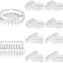 Queekay 18 Pieces Carpet Protector Spiked Plastic Caster Cups Round and Square Comfortable Touch Caster Cup Spiked Furniture Protector for Sofas, Tables, Chairs Offices Bookcases Other