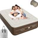 Queen Air Mattress with Built-in Pump,18'' Self Inflatable Mattress with Cordless Removable Lithium Battery Pump, Blow Up Mattress with Storage Bag,Foldable Rest Airbed for Home, Camping & Guests