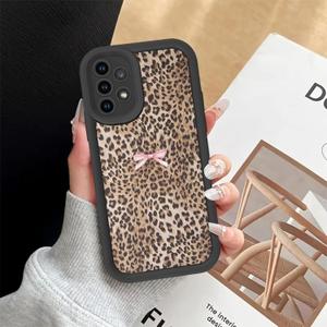 Zrutru 2 Pack Black Cheetah Print Phone Cases for Samsung Galaxy A53 5G Cherry Bow Leopard Case, TPU Bumper Shockproof Funda for Women Girls Drop Protection Case for Samsung A53 6.5 Inch