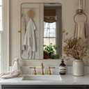 MOON MIRROR Brushed Gold Pivot Mirror,Brass Tilt Rectangle Pivot for Bathroom, Overall 28.33 x 32 in (Mirror 24x 32 in)