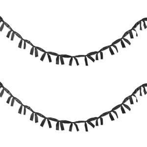 2 Pack Black Ribbon Banner (8ft Each) - Party Decoration Garland for Bachelorette, Girls Night, Bridal Shower, Baby Shower, Birthday Celebration, Coquette Room Decor (Black-Straight Cut)