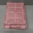 Plastic Baskets for Desk Organizing, Drawer Organizer, 2 Medium+2 Small Durable Folding Storage Crate for Home Kitchen Classroom Office Bedroom and Bathroom (Pink)