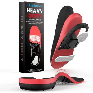 Plantar Fasciitis Relief Insoles - High Arch Support Inserts - FSA Eligible Items Only List - Heel Cups & Shoe Inserts for Heel Pain Relief - Planter Facetious Relief Support Inserts - M (Black)