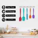 HOTEC Heat Resistant 600 Food Grade Silicone Rubber Spatula Set for Baking, Cooking, and Mixing Non Stick Dishwasher Safe BPA-Free Multicolor Set of 5