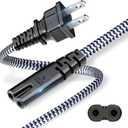 Power Cord,RIKSOIN Short 2 Prong Power Cable 1.64ft/0.5m AC Power Cable 7A 125V 18AWG Electric Adapter Cables 2 Pin Replacement Cable for PS5,PS4,PS3,Game Console,Printer,Monitor, Speaker,HDTV