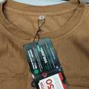 PRIVIMIX Mens Waffle Henley Long Sleeve Cotton Casual T-Shirt Fashion Three Button Pullover with Pocket Brown L