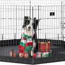 PJYuCien Dog Playpen, 8 Panels 30H Dog Pens Indoor with Bottom Pad, Metal Foldable Pet Puppy Exercise Fence Crate Kennel, Better for Small Animals, Black