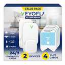 VEYOFLY Fly Trap Indoor, Fruit Fly Traps for Indoors Flying Insect (2 Device + 4 Refills) Gnat Traps for House Indoor, Bug Zapper Indoor, Gnat Killer Catcher & Fruit Fly Killer Light Plug in