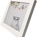 3 PAck KELE MODEL 7x7 Picture Frames White Square. Solid Wood.Plastic Panel.The Protective Film Must be Removed.