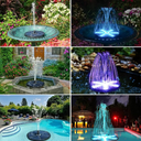 SZMP Solar Fountain Upgraded, 4W Bird Bath Fountain Pump with 7 Colors Lights, 7 Nozzle & 4 Fixer, 4000mah Battery, Solar Water Fountain for Garden, Pool, Pond (Colorful 30led Lights)
