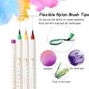 72 Pack Watercolor Markers, Dual Tip Water Brush Pens with 3 Free Water Blending Brushes, Water Based Art Markers for Adult Coloring, Calligraphy, Sketching, Bullet Journaling Drawing