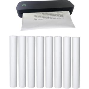 8 rolls (about 200 pages), A4, BPS free, thermal printer paper, BPA free. For aixiqee, IOOIOO, GUTHERREN, minzhi, Peripage, Munbyn, Jadens, Hprt, Phomemo, and other thermal printers(lasting 3 years)
