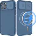 Compatible with iPhone 12 Pro Max Case MagSafe, iPhone 12 Pro Max Phone Case with Slide Lens Cover,Slim Magnetic Cover for iPhone 12 Pro Max 6.7" Blue