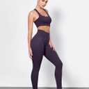 ODODOS Tummy Control Full Length Compression Leggings with Inner Pocket for Women, 28" High Waist Workout Running Yoga Pants, Dark Purple, X-Large