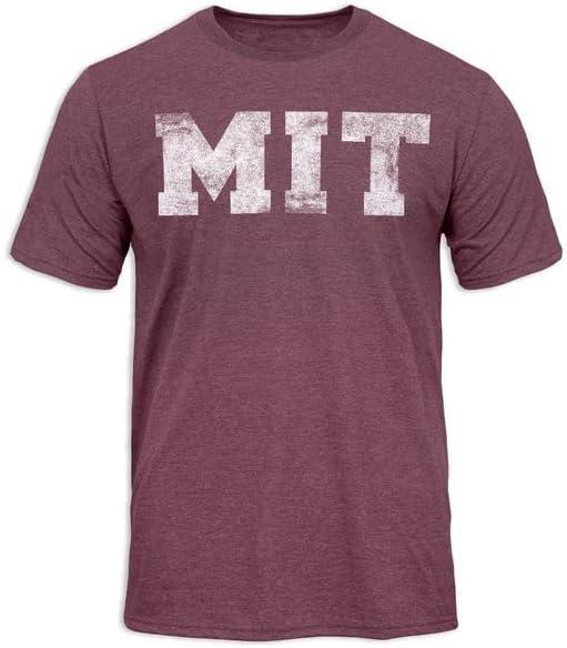 Barnesmith NCAA Unisex Short-Sleeve Ring Spun T-Shirt, Premium Lightweight Cotton, Laude Design, Woven Sleeve Team Logo (Medium, Mit Engineers - Maroon)