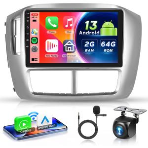 2G+64G Android 13 Car Stereo for Honda Pilot 2006 2007 2008 with Wireless Carplay Android Auto, 9 Inch Touch Screen Radio Support GPS/WiFi/Bluetooth/FM/SWC/Backup Camera