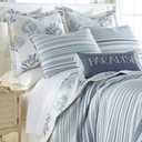 Levtex Home - Truro Quilt Set - Full/Queen Quilt + Two Standard Pillow Shams - Stripe in Shades of Blue - Quilt Size (88x92in.) and Pillow Sham Size (26x20in.) - Reversible - Cotton