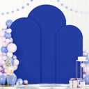 Blue Arch Backdrop Cover Set of 3 Dark Blue Wedding Arch Covers Spandex Backdrop Stand Cover for Birthday Party Ceremony Bridal Baby Shower Banquet Decoration 6FT 6.6FT 7.2FT