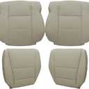 SecosAutoparts Driver & Passenger Bottom & Top Perforated Leather Replacement Seat Covers Tan Compatible with Acura TSX 2009 2010 2011 2012 2013 2014