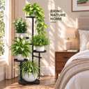 TOSKING Tall 5-Tier Round Metal Corner Plant Stand Indoor, Anti-Tip, Black