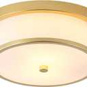12 inch Flush Mount Ceiling Light, 2-Light Close to Ceiling Light Fixtures with Gold Finish for Bathroom Bedroom Kitchen Hallway (Gold)