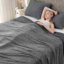 Syalife Cooling Blanket Throw for Hot Sleepers and Flashes, Ultra Thin Lightweight Summer Blankets with Q-Max 0.5 Arc-Chill Fiber, Double Sided (Charcoal Grey, 50"x 70")