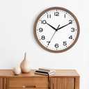 AKCISOT Wall Clock, Modern Small Wall Clocks Battery Operated 8 Inch, Silent Non-Ticking Analog Classic for Office, Home, Bathroom, Kitchen, Bedroom, School(Walnut Grain)