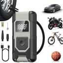 Portable Air Pump for Car Tires, 160PSI Tire Inflator Portable Air Compressor, 4X Car Tire Air Pump Portable with Pressure Gauge & LED Display, Auto Shut-off Air Pump for Car Motorcycle Truck & Ball