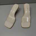 vivianly Women's Low Block Heels Sandal Square Open Toe Chunky High Heels Slip on Heeled Sandals Mules Slide for Party Wedding Dress Shoes