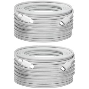 USB C Cable 15ft,USB C to USB C Cable 60W Fast Charging 2 Pack, Extra Long Type C Cord Compatible with MacBook/iPad/iPhone 17/16/15 Serie/Samsung Galaxy S24/Switch/Lenovo/Dell/HP/Any USB-C Device (Off White)