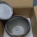 Flower Pot - 10 Inch Planter with Drainage Hole and Saucer - Indoor/Outdoor Decorative Mid-Century Planter - Silver