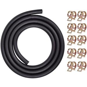 YIPEDISC 1/4 Fuel Hose 6.6Ft ID 6mm x OD 12mm 300PSI Fuel Line Hose Kit Include 10 Stainless Clamps Fit for Small Engine Equipment such as Mowers, Tractors, Snow Blowers, Dirt Bikes