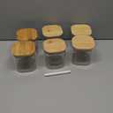 24 Oz Glass Storage Jars with Bamboo Lids - 6 Pack Clear Glass Canisters Square Airtight Stackable Ideal for Pantry Storage Containers Organizers Great for Storing Oats Coffee Beans Nuts