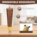 Furniture Legs Set of 4, Solid Rubber Wood Replacement Legs for Couch, Sofa, Bed, Cabinet & Ottoman (Walnut, 8")