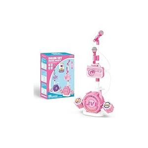 Kids Karaoke Microphone with Adjustable Stand â€“ Bluetooth Kids Karaoke Machine with Lights, Voice Changer, & Recording â€“Microphones for Singing, Christmas & Birthday Gifts for Girls -Pink