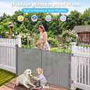 Weatherproof Outdoor Retractable Dog Gate with Rust-Proof Stainless Steel Hardware& Waterproof Mesh, 60" Wide Retractable Pet Gate with Support Rods to Prevent Crawling Through, Deck Outdoor Baby Gate