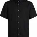 Karl Lagerfeld Dress Shirt Short Sleeve, Black, Size XL