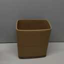 Polytree Bathroom Trash Can 1.8 Gallon(7 Liter) Small Kitchen Garbage Can,Decor Wastebasket for Bedroom Office,Brown Resin-Imitated Leather Effect