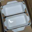 Sweejar Ceramic Bakeware Set of 4, Casserole Dishes for Oven, Rectangular Baking Dish with Handles, Lasagna Pans Deep for Cooking, Gratin, Roasting, Banquet and Daily Use (Navy)
