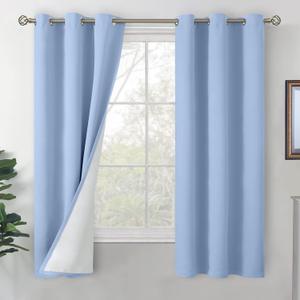 BGment Blackout Curtains for Bedroom 63 Inch Length 2 Panels Set, Thermal Insulated Bedroom Curtains Soundproof Room Darkening Window Curtain Drapes, Each Grommet Curtains 42 Inch Wide, Spa Blue