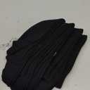 Ait fish Men's Loose Cuff 100% Cotton Crew Socks Lightweight Plain Dress Socks Black 5 Pairs, Men Shoe Size 6-10