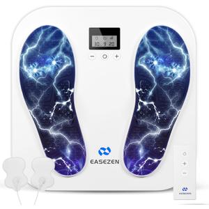 Foot Massager for Neuropathy, Rechargeable TENS EMS Foot Stimulator with 10 Modes 20 Intensities, Feet Circulation Stimulator for Neuropathy, Plantar Fasciitis, Gifts for Mom Dad
