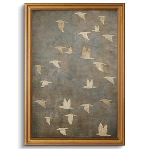Vintage Gold Framed Wall Art Abstract Canvas Art Prints Modern Minimalist Wall Decor Neutral Paintings Bird Aesthetic Pictures Artwork for Bedroom Living Room Bathroom 16x24in
