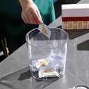 Bathroom Trash Can 6.5 x 5.7 x 6.1 Inch Small Trash Can Plastic Wastebasket Large Capacity Clear Round Garbage Can for Bathroom Bedroom Office Kitchen Dorm Room (S)